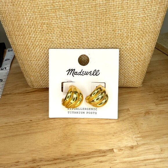 Madewell Hypoallergenic Gold-Tone Hoop Earrings With Titanium Posts - Picture 1 of 6